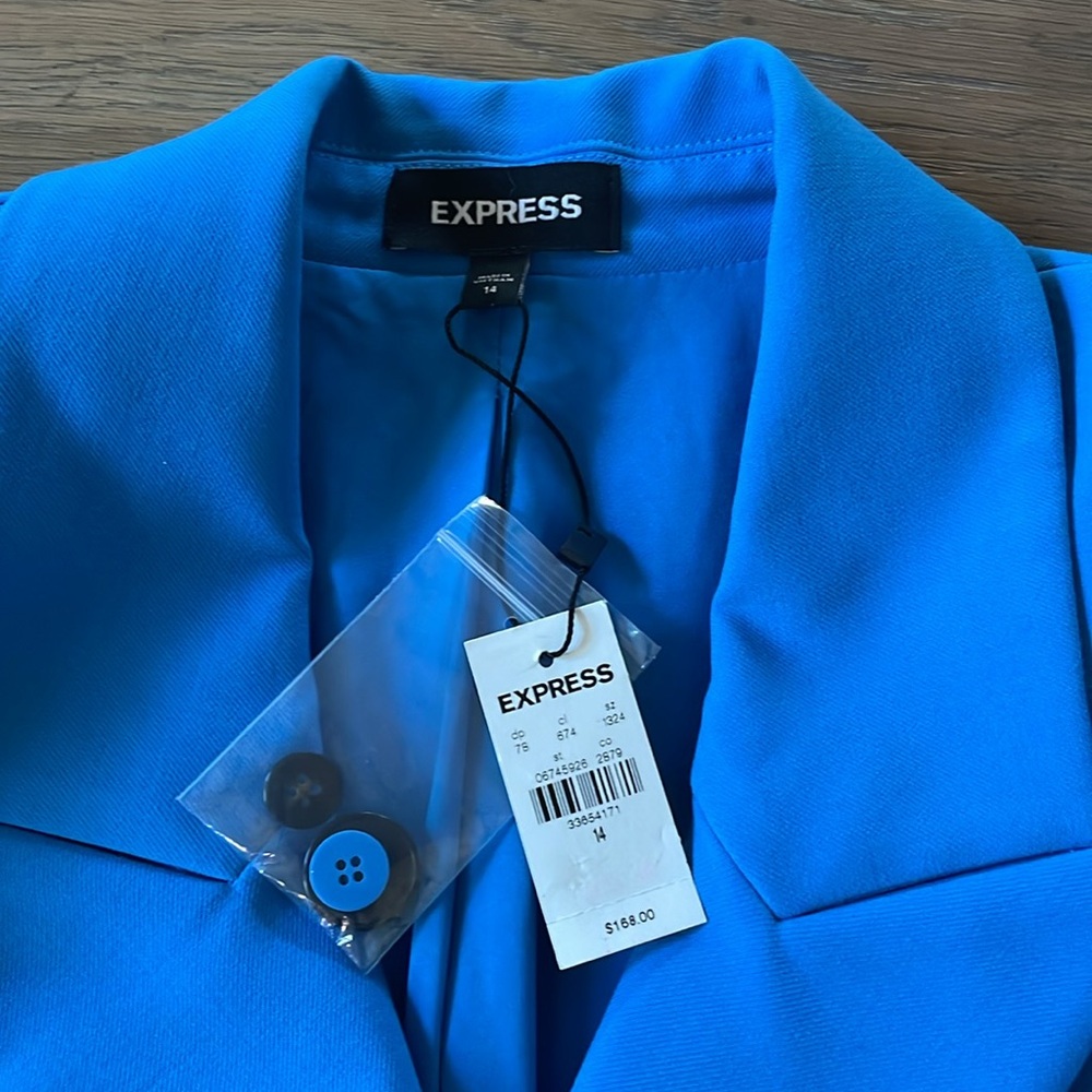 Express Electric Blue Double-Breasted Blazer - Picture 9 of 16
